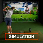 Golfer Using Launch Pro Launch Monitor As Simulation